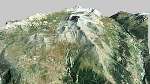 3D Mountain landscape Grande Roc Noire France