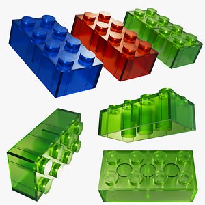Translucent Plastic Lego Brick 3D model