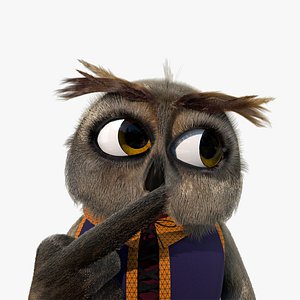 Cartoon Owl Rigged 3D model
