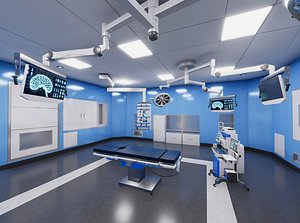 Operating room with equipment Unity asset model