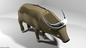 3D africa buffalo