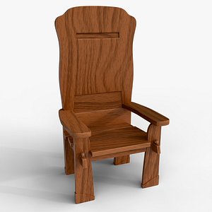 Rustic Wooden Armchair model