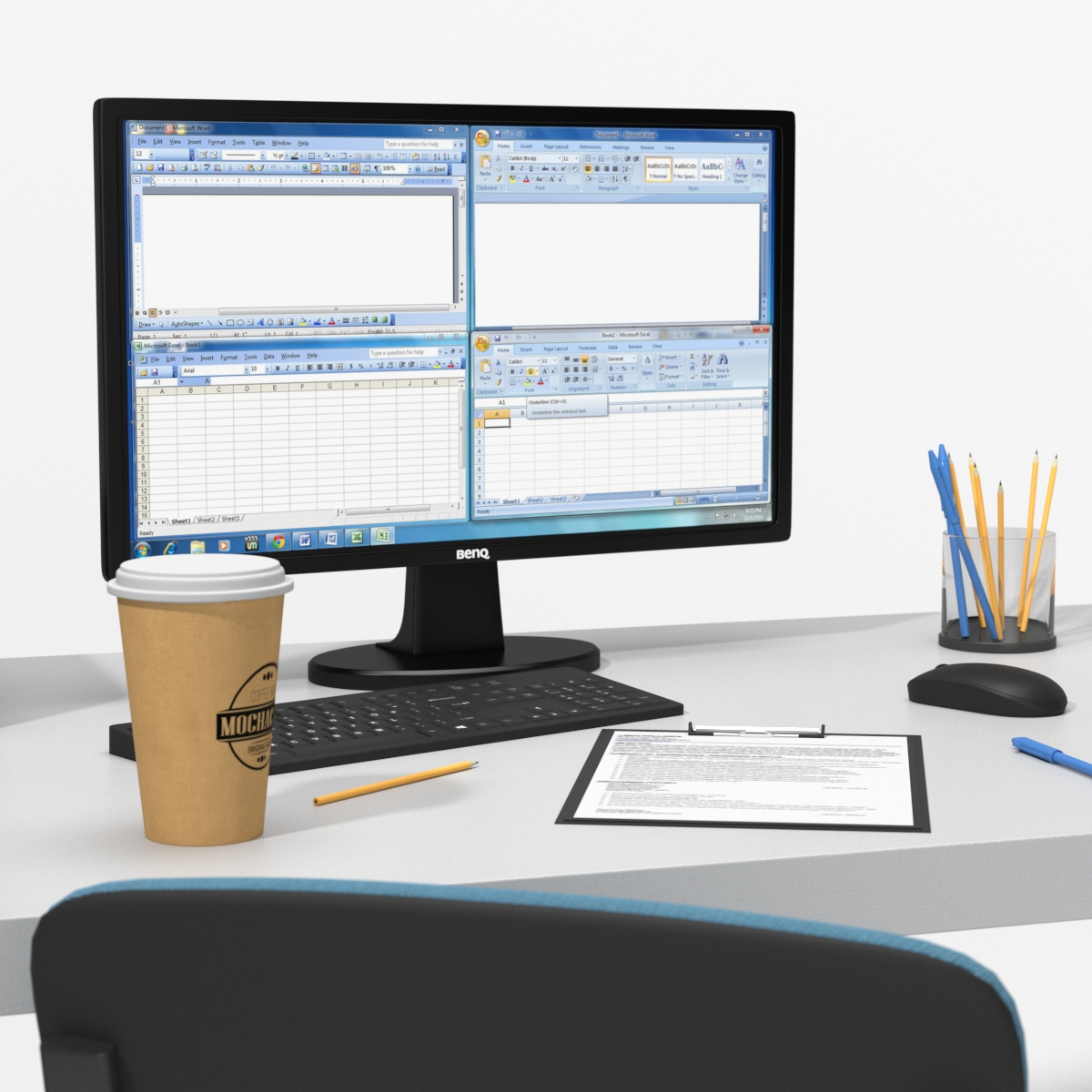 3D office table items model TurboSquid 1198135