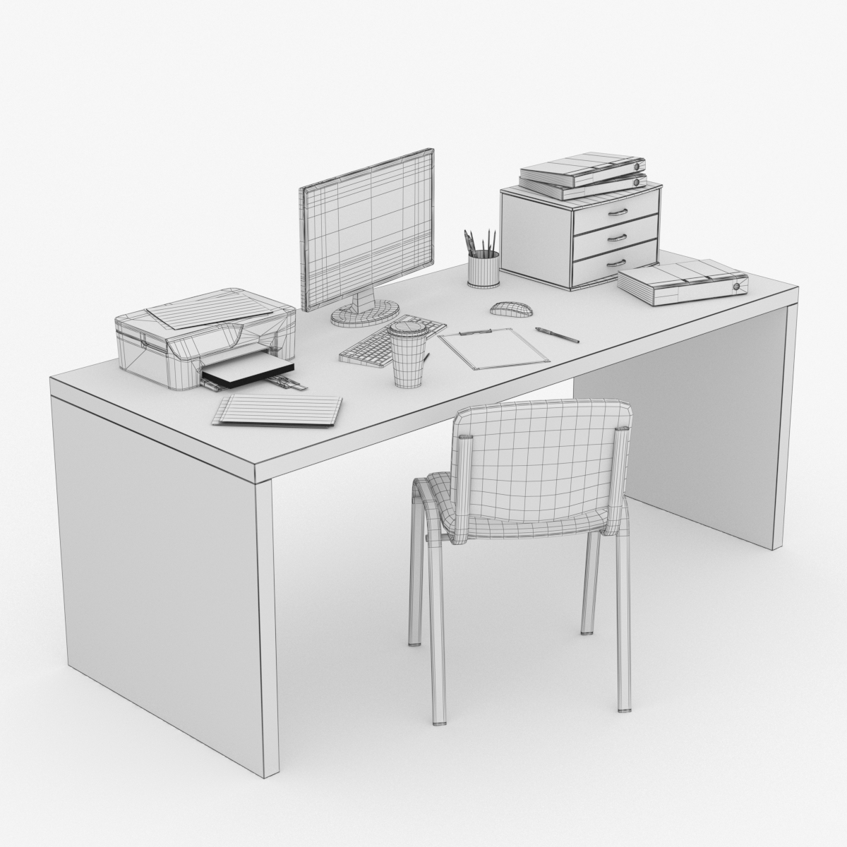 3D office table items model TurboSquid 1198135