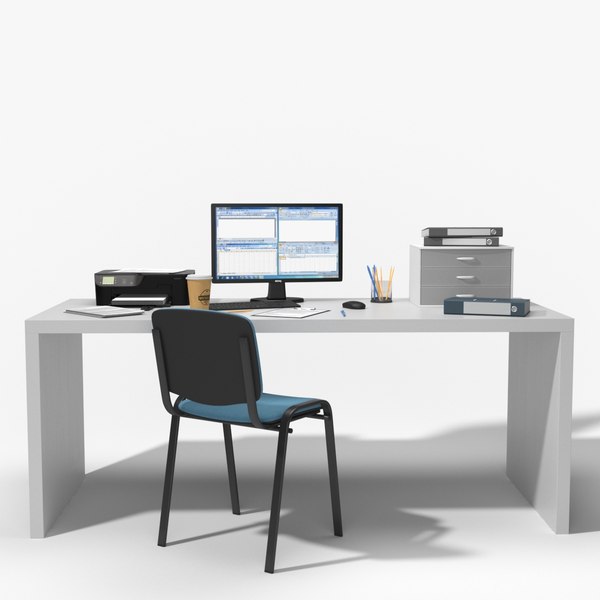 3D office table items model TurboSquid 1198135