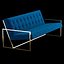 Navy Velvet Apartment Sofa