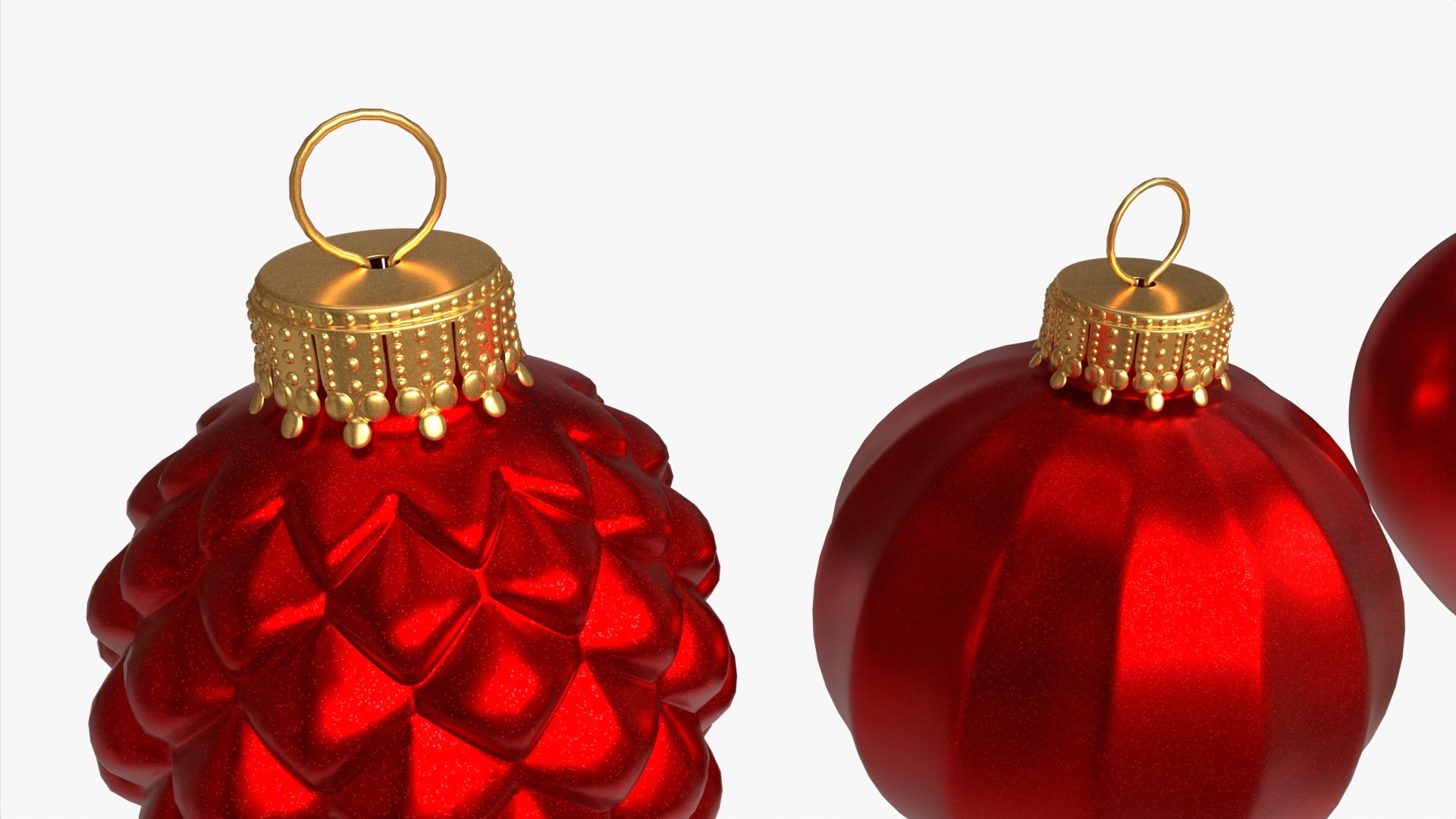 3D Christmas Tree Balls Set Red Matte Model - TurboSquid 2027508