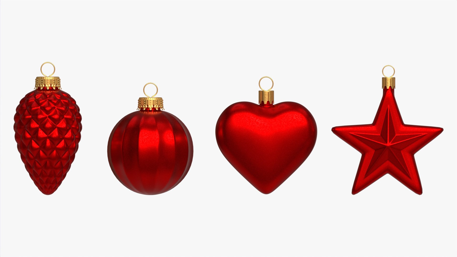 3D Christmas Tree Balls Set Red Matte Model - TurboSquid 2027508
