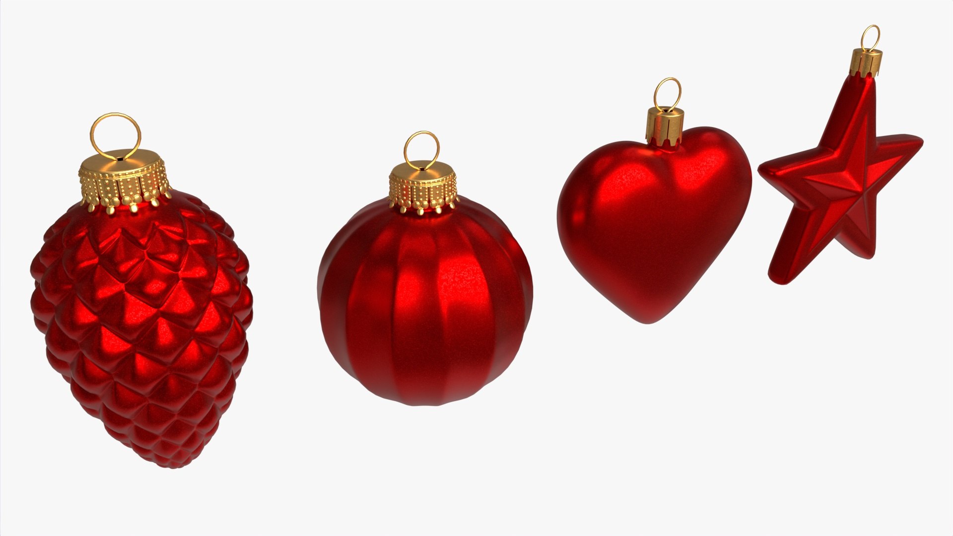 3D Christmas Tree Balls Set Red Matte Model - TurboSquid 2027508