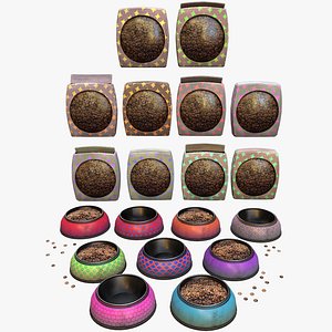 Bowl Packaging Dry Cereal Food for Pet Dog and Cat Pack 3D