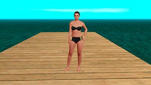 3D model beautiful woman in a bikini