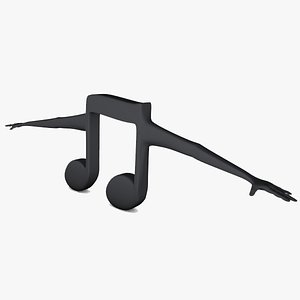 3d music note character
