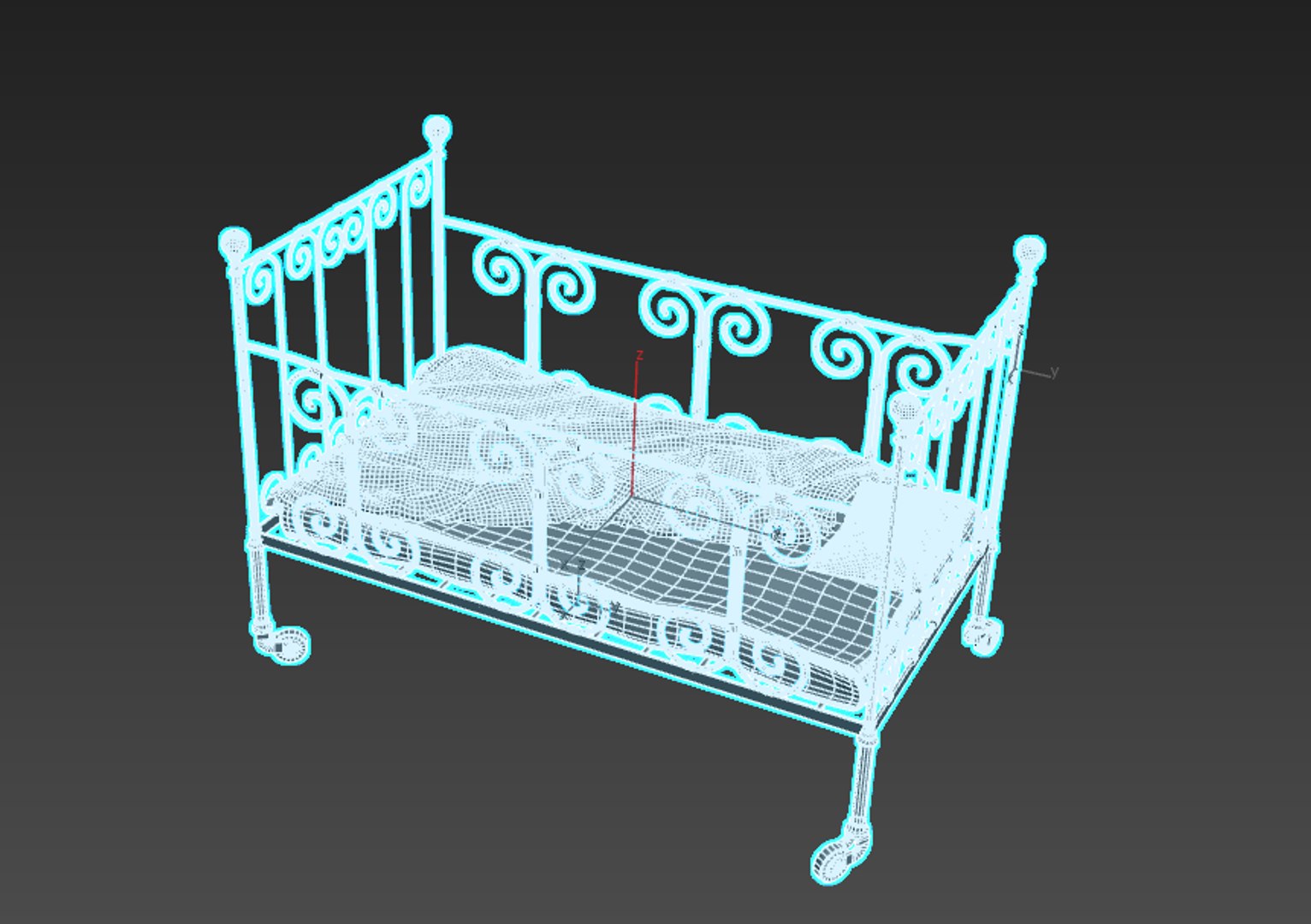 3D Old Rusty And Dirty Crib Model - TurboSquid 1796338