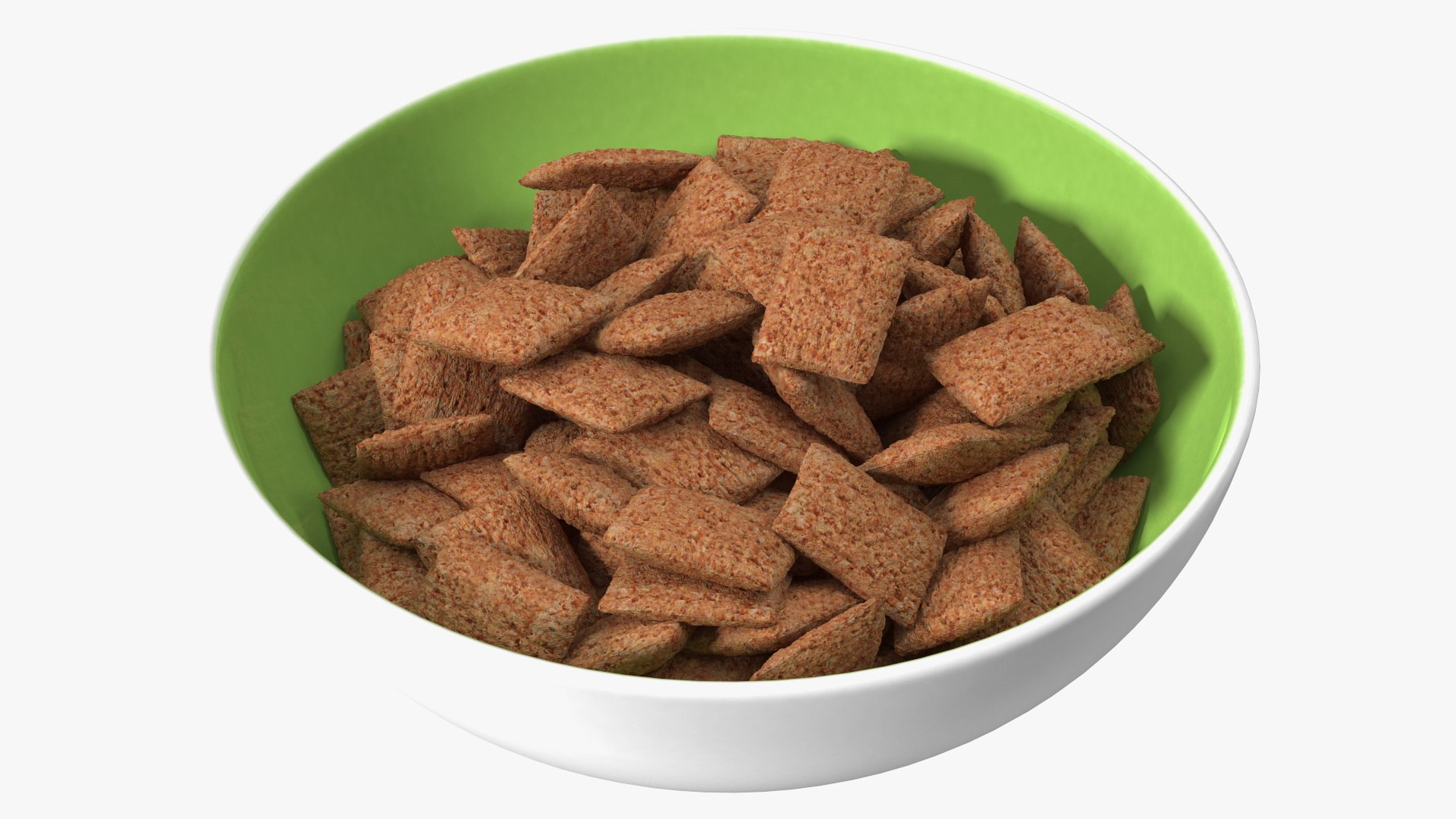Chocolate Cereal Pillow Flakes in Bowl 3D model preview