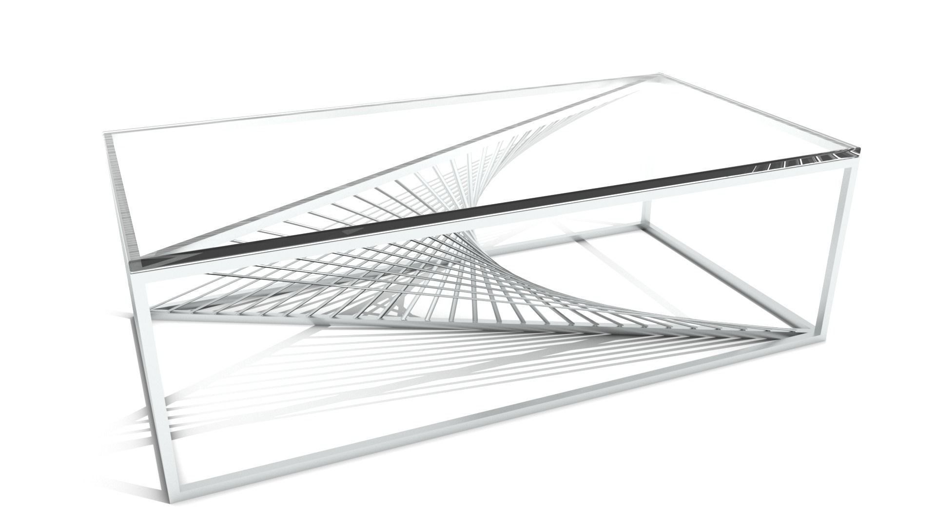 Modern wire base coffee table 3D model - TurboSquid 1262691