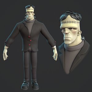Frankenstein monster cartoon character base mesh