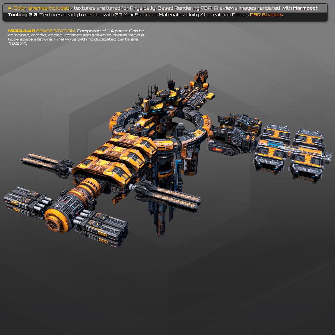 Modular Space Station 3D - TurboSquid 1284339