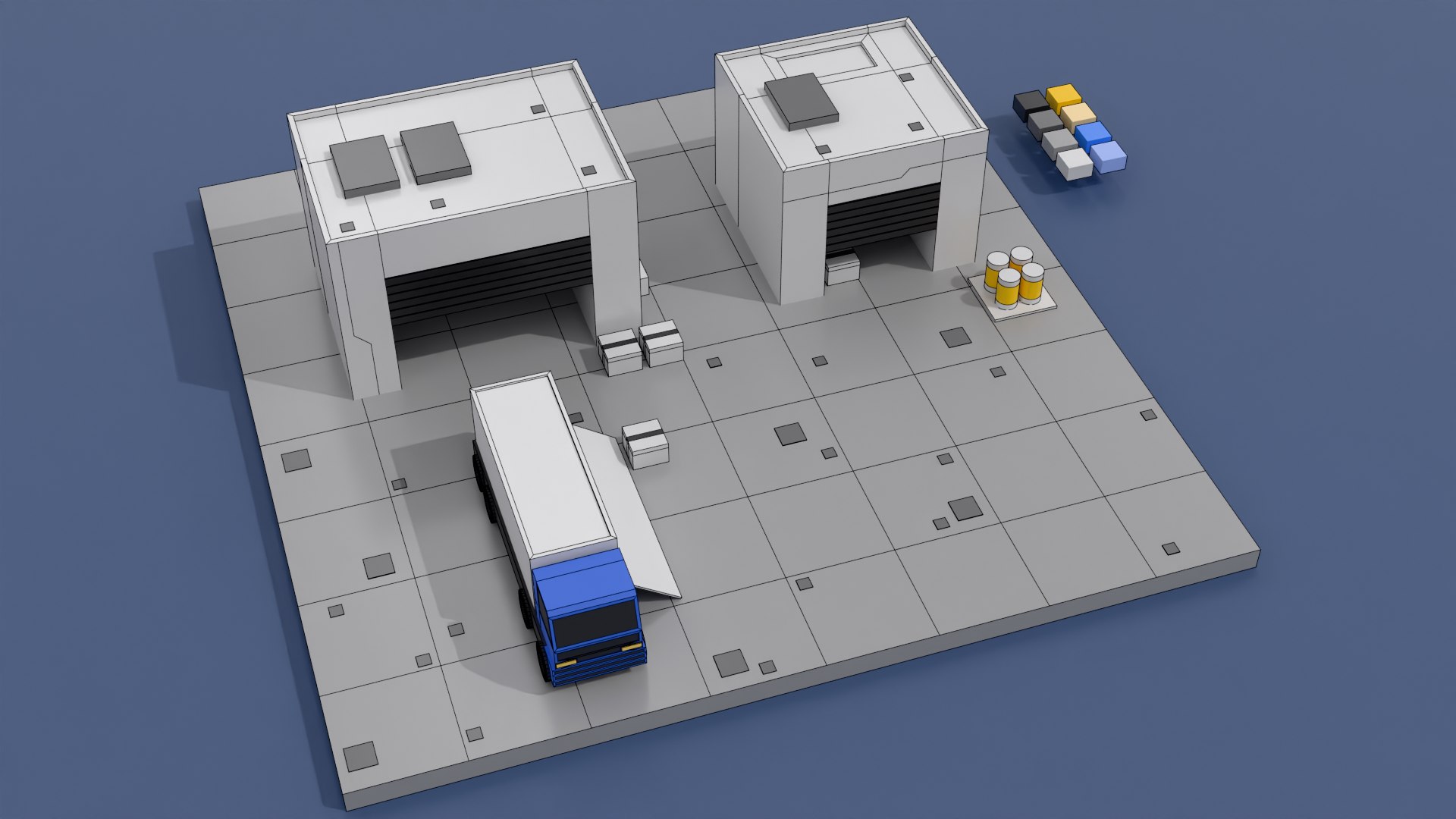 3D Trucks And Loading And Unloading Workshops - TurboSquid 2403419
