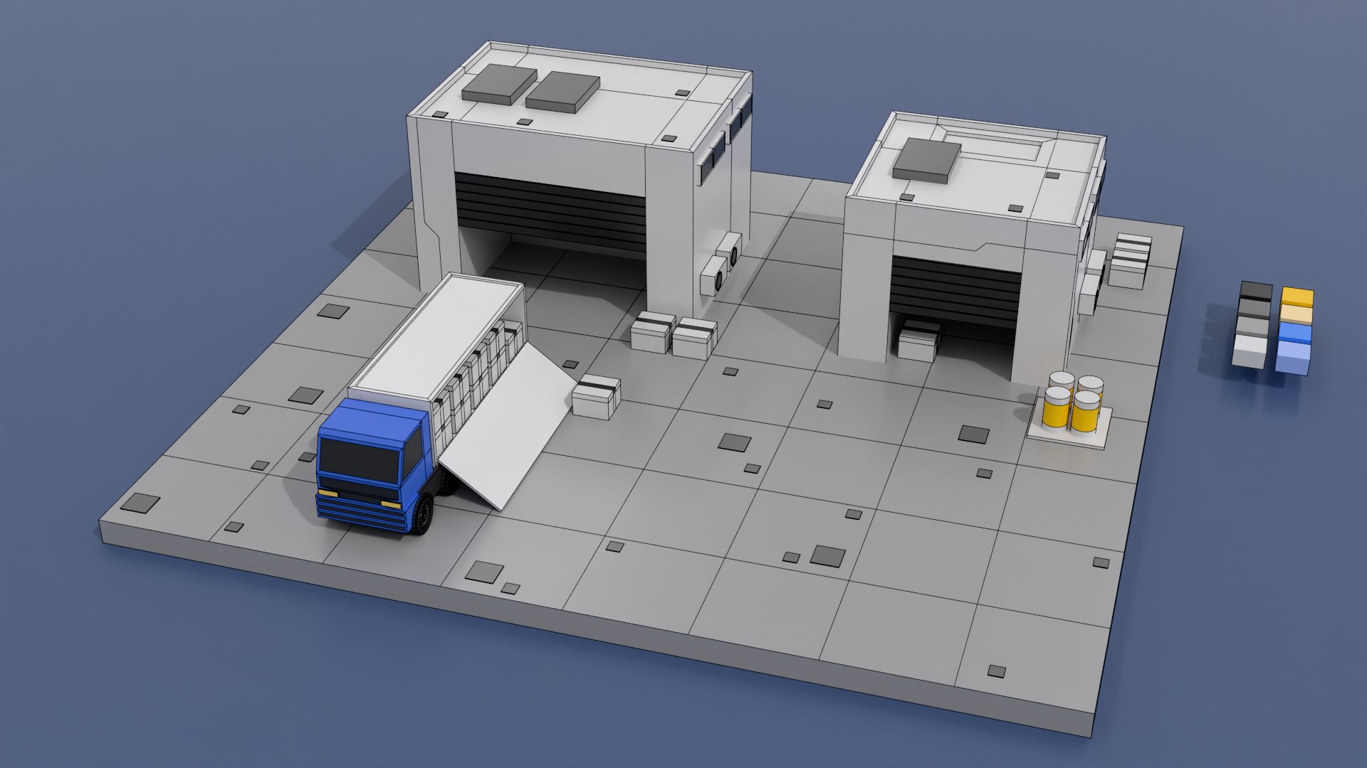 3D Trucks And Loading And Unloading Workshops - TurboSquid 2403419