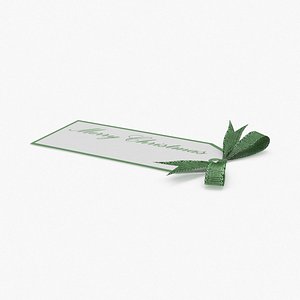 3d model gift label 2 green