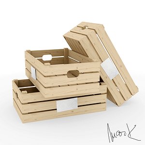 3D wooden fruit crates
