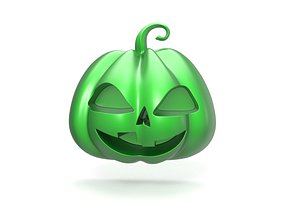 3D Halloween Pumpkin badge model