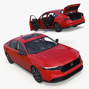 3D Red Honda Accord 2025 Rigged