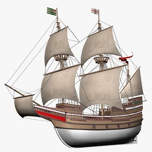 galleon mayflower 3d model