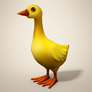 3D cartoon duckling duck