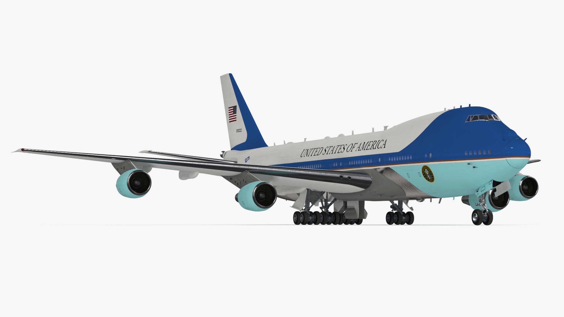 USA President Aircraft Boeing E4B 3D model preview