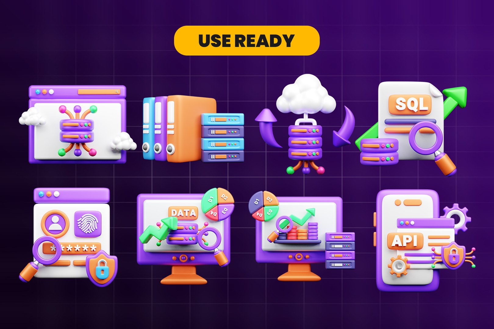 Data And Cloud Server 3d Illustration Icon Pack 3D Model - TurboSquid ...