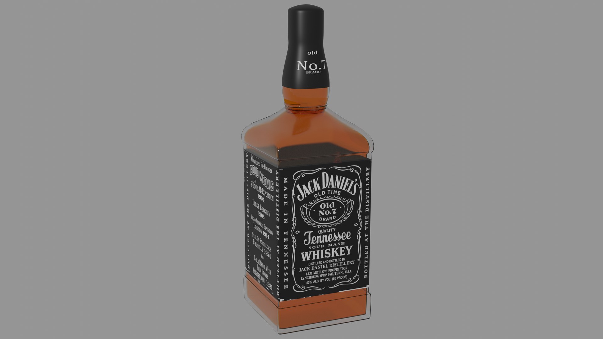 Jack Daniels Whiskey Bottle 3D Model - TurboSquid 1630298