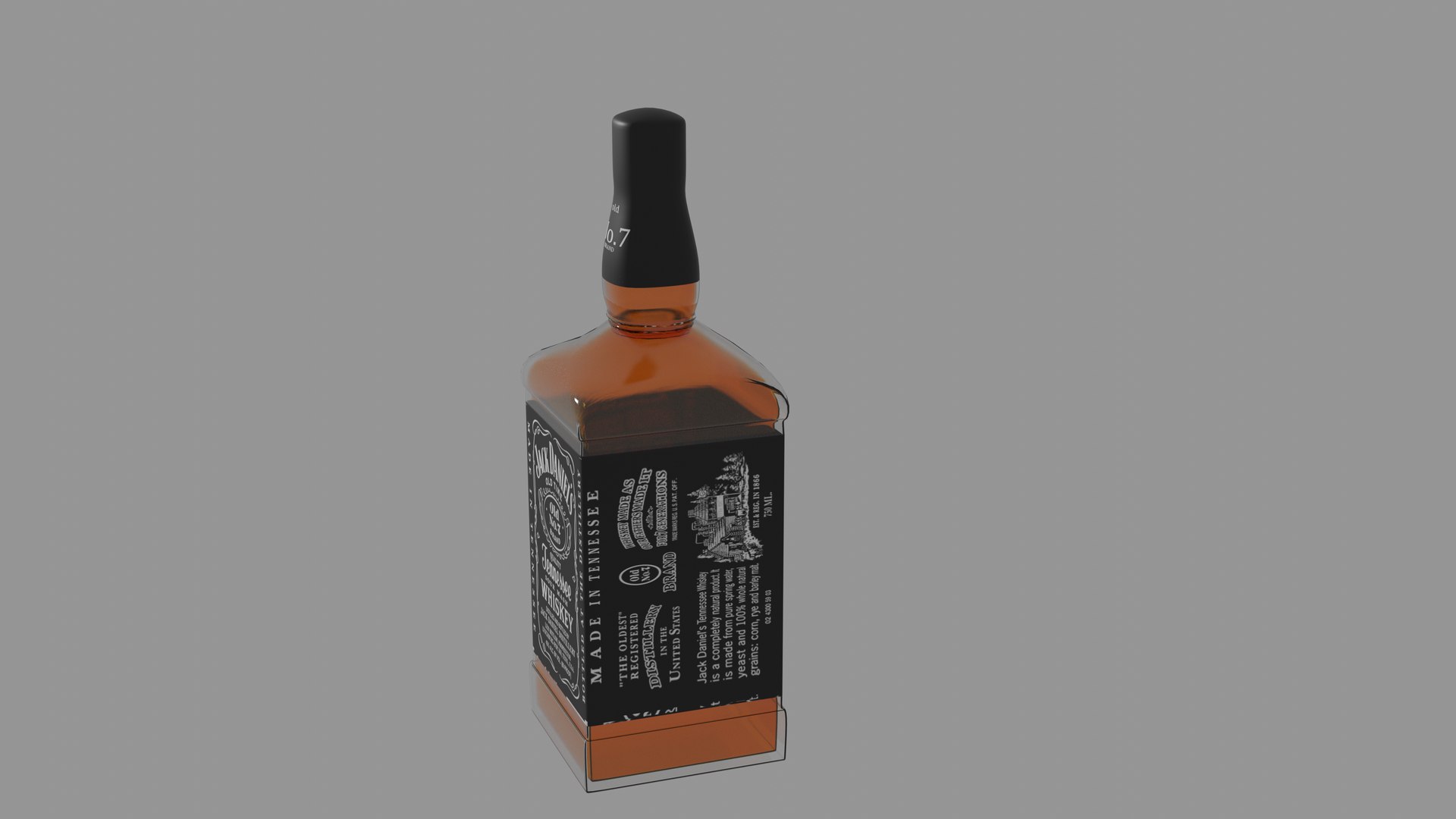 Jack Daniels Whiskey Bottle 3D Model - TurboSquid 1630298