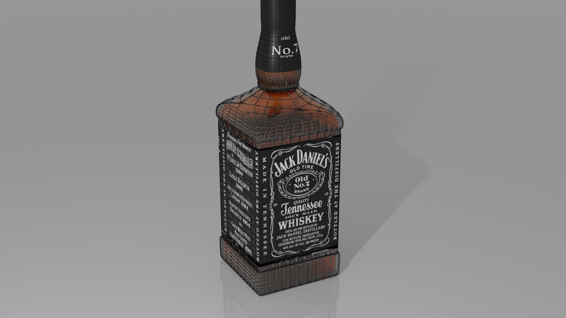 Jack Daniels Whiskey Bottle 3D Model - TurboSquid 1630298