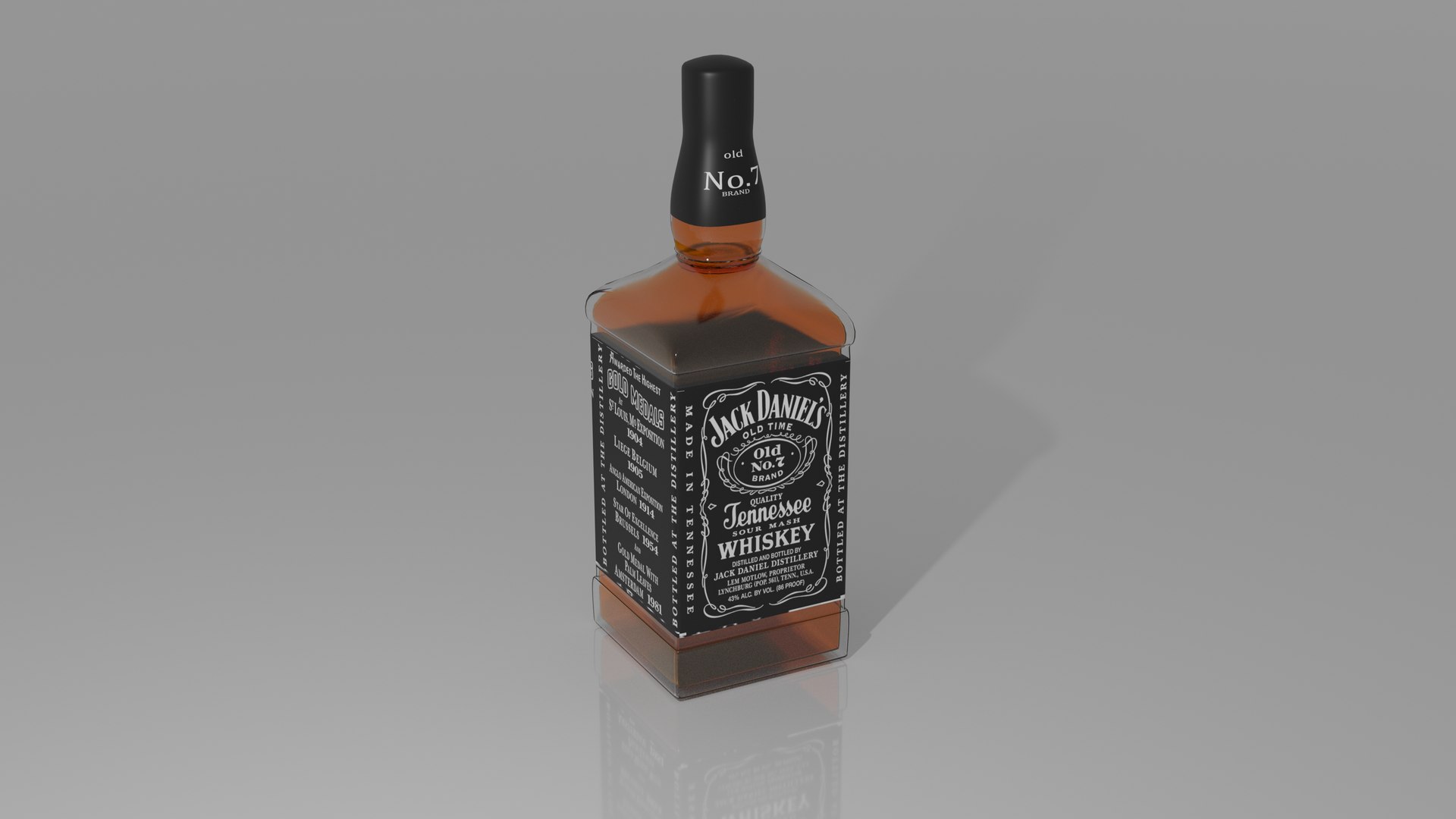 Jack Daniels Whiskey Bottle 3D Model - TurboSquid 1630298