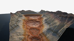 Highly detailed sci-fi rocky desert 3D model