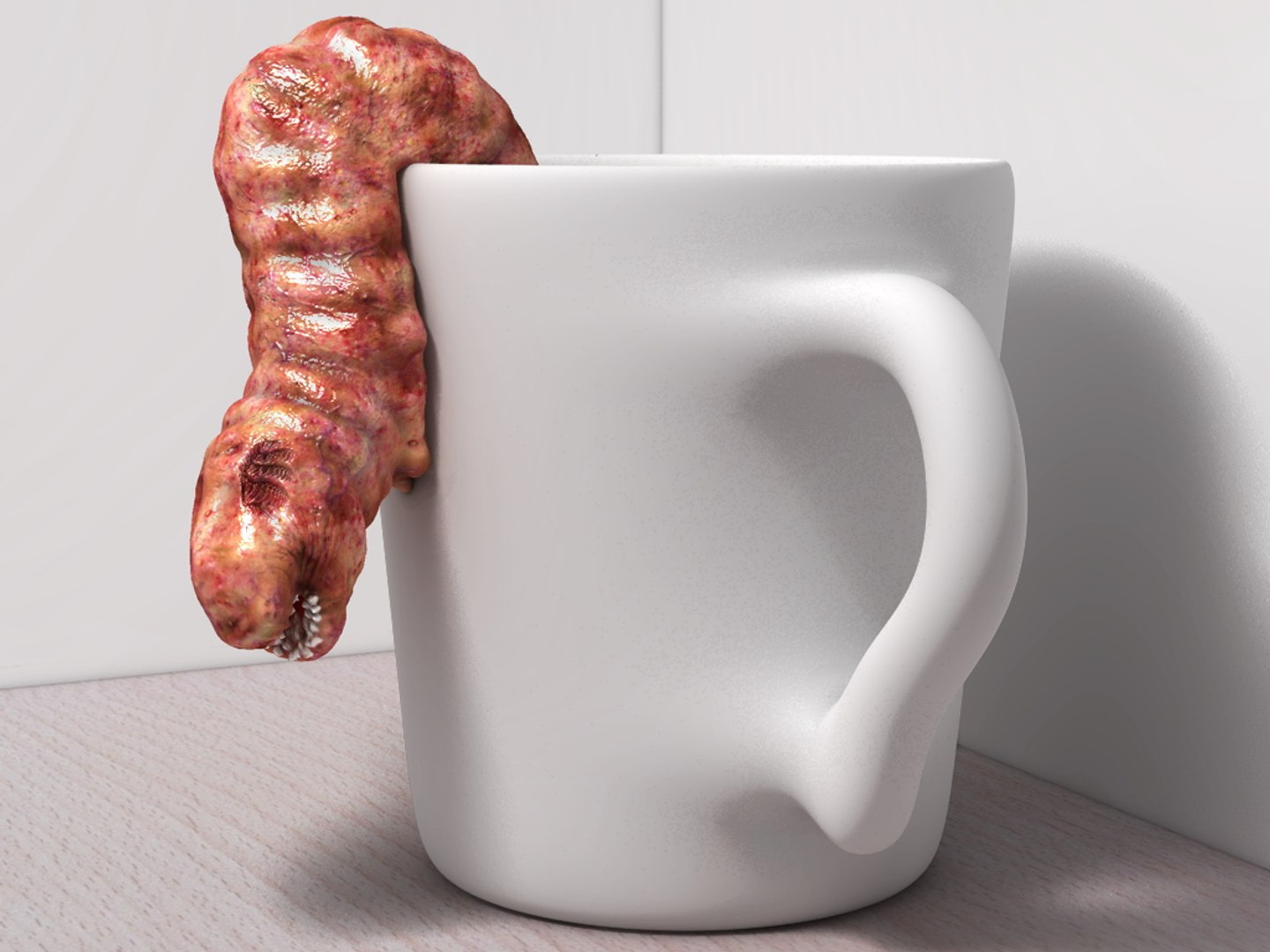 Ugly Coffee Cups Worms 3d C4d