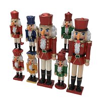 Classic Wooden Christmas Nutcracker Figurines Set - Holiday Decoration