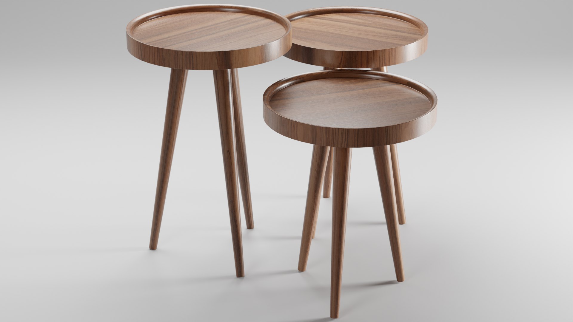 Three Piece Coffee Table 3D - TurboSquid 2059921