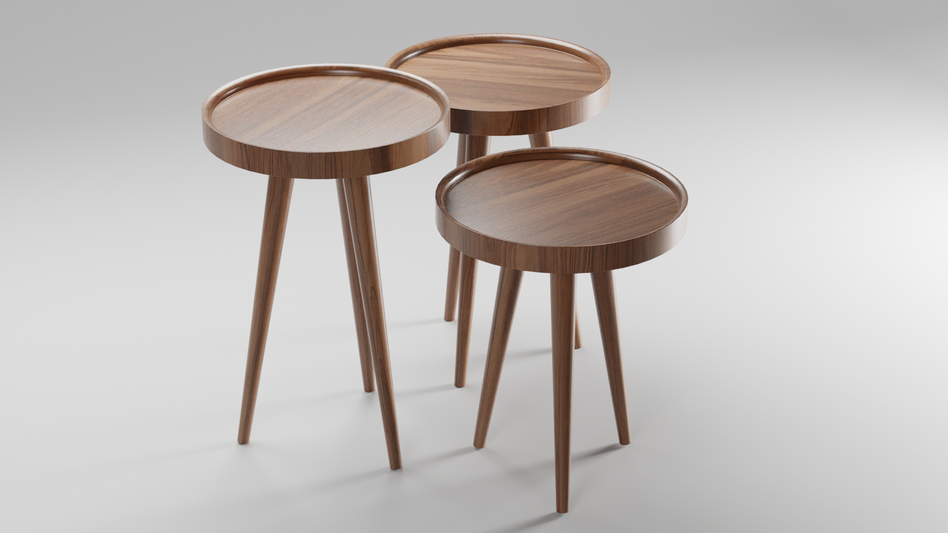 Three Piece Coffee Table 3D - TurboSquid 2059921