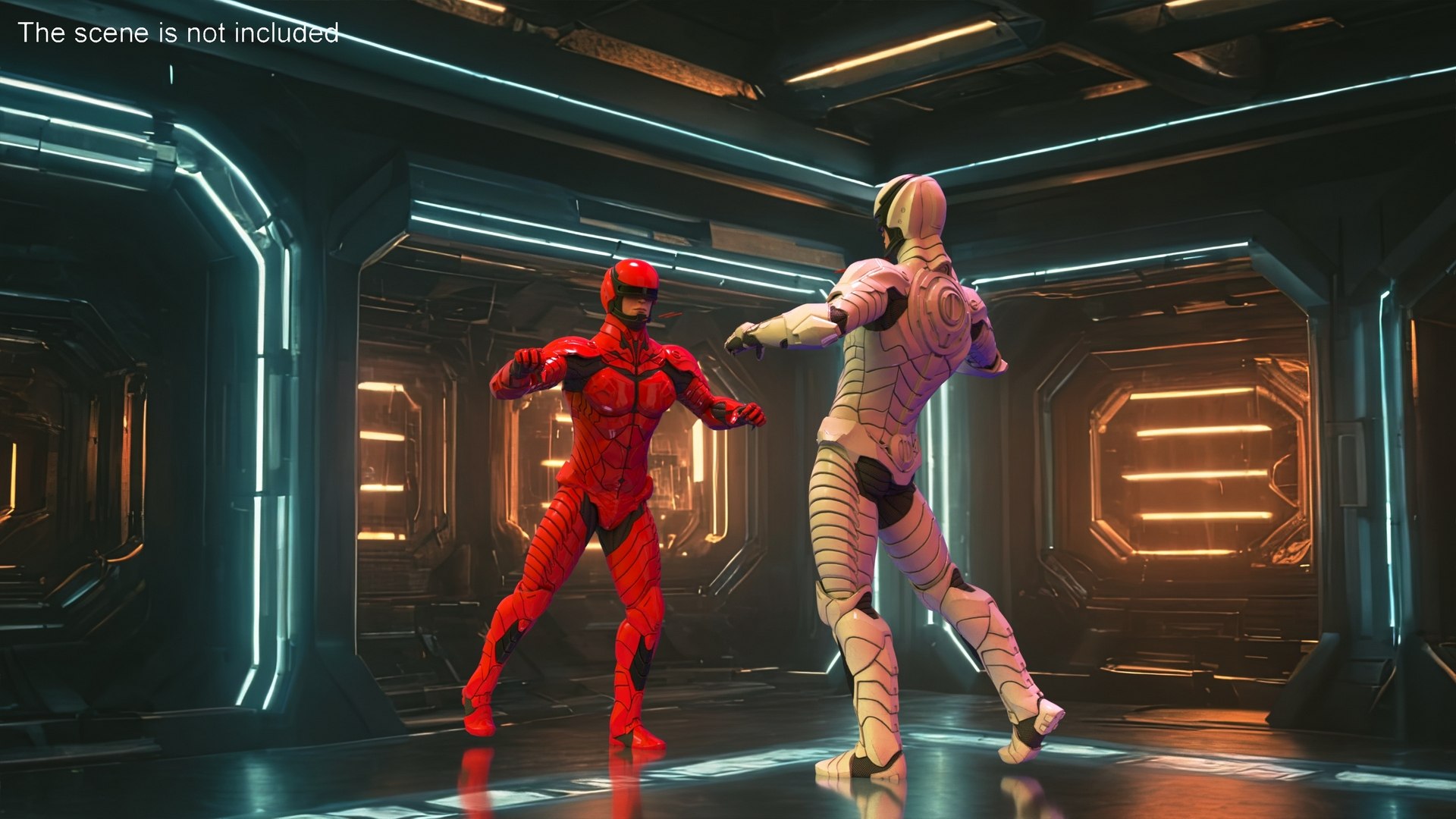Sci-Fi Soldier White Suit Rigged for Maya 3D model preview