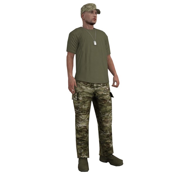 3d model rigged soldier 3