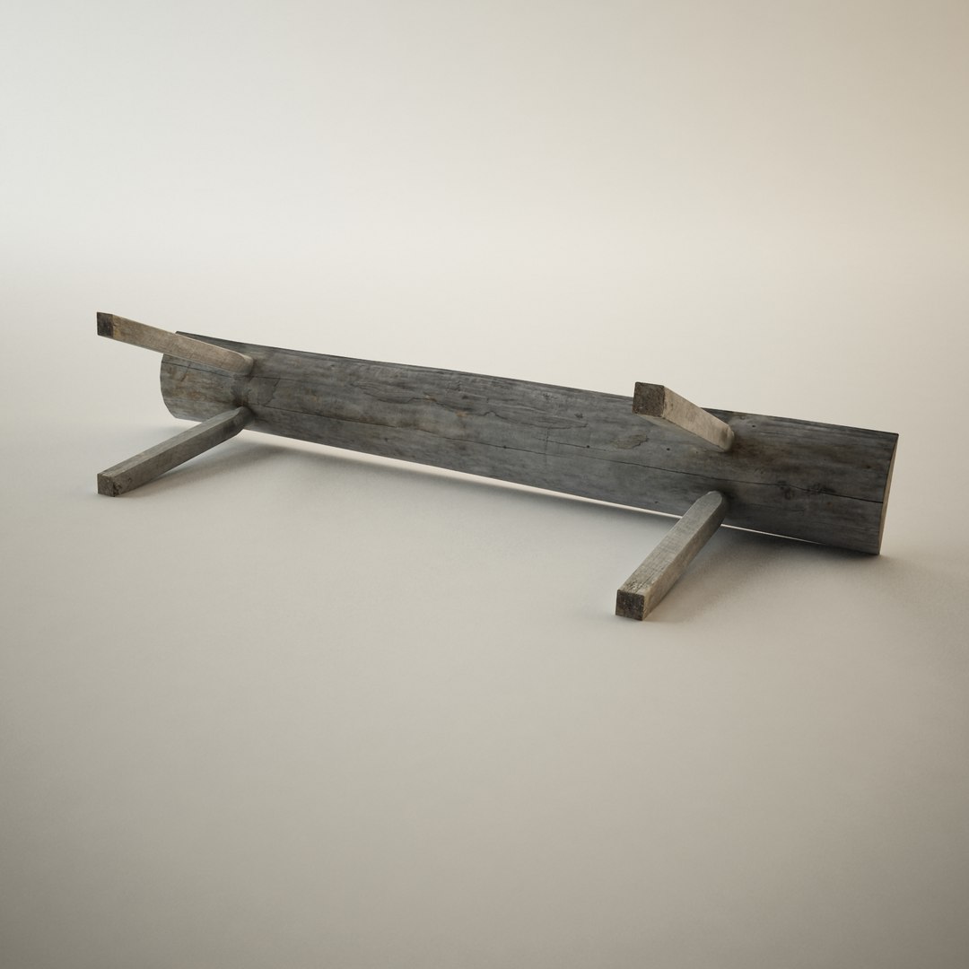 antique log bench 3d 3ds