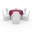 Banquet Table and Chair 36 3D model