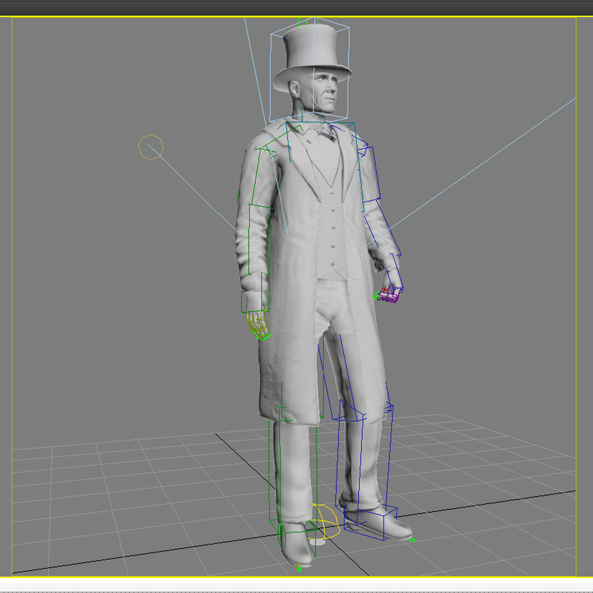 3d model of rigged wild west undertaker