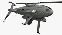 Schiebel Camcopter S-100 Combat Drone Grey Rigged for Maya