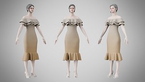 3D Dress 17 Grullo model