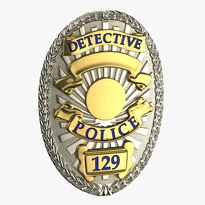 detective badge 01 3D model