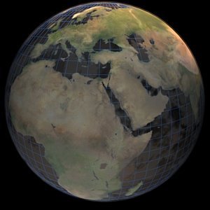 3d stylistic globe satellite