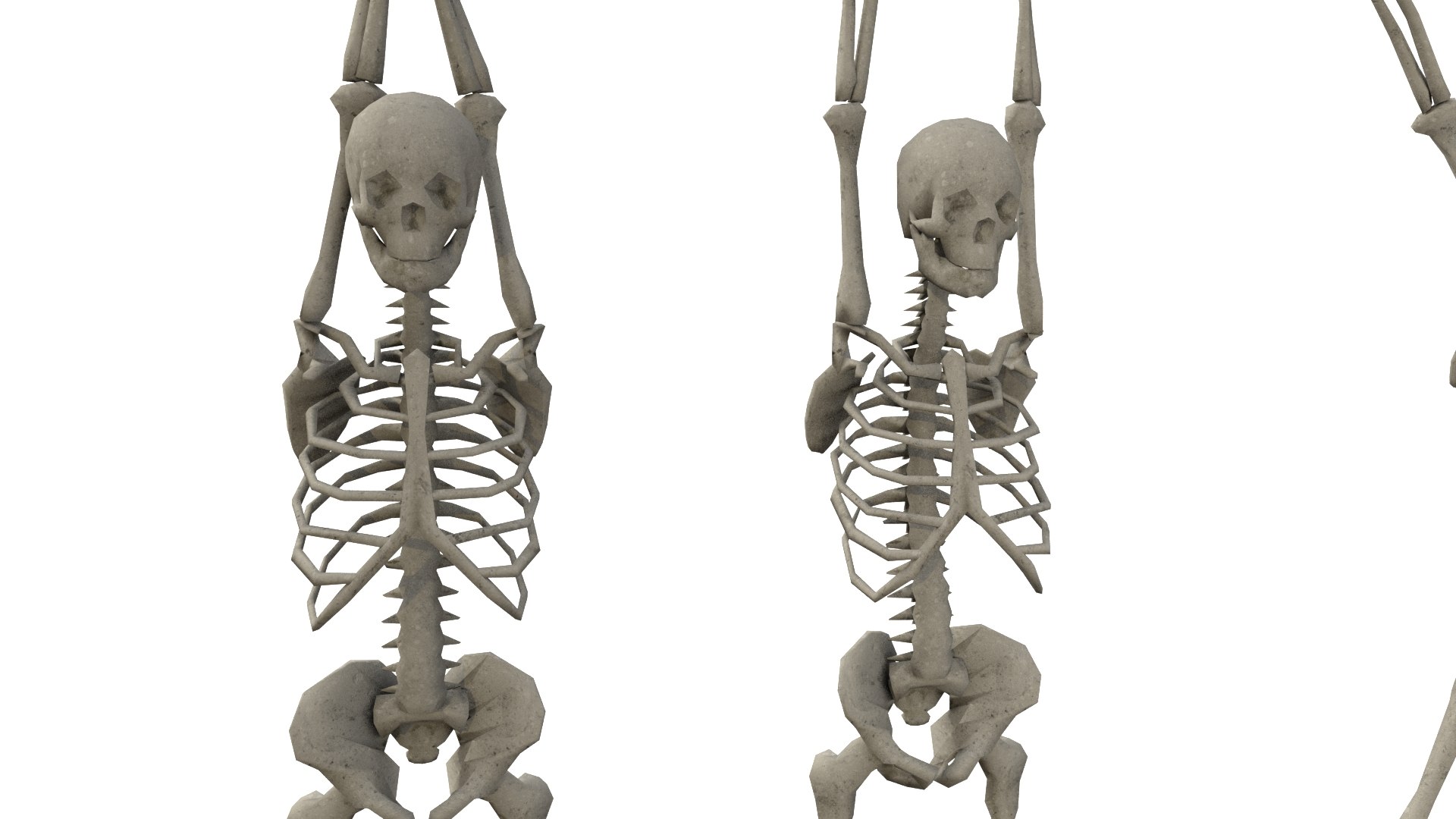 3D hanging poses low-poly skeletons model https://p.turbosquid.com/ts-thumb/7p/DwTt9L/Nd5ijXHN/skeleton_hanging_03/jpg/1544010373/1920x1080/fit_q87/a30d3f97c905ae8a01b611c5ec2f68db8172fbdb/skeleton_hanging_03.jpg
